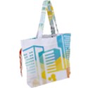 Silhouette Cityscape Building Icon Color City Drawstring Tote Bag View2