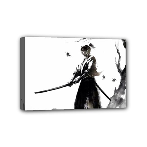 Japan Samurai Drawing   Warrior Mini Canvas 6  X 4  (stretched) by Sudhe