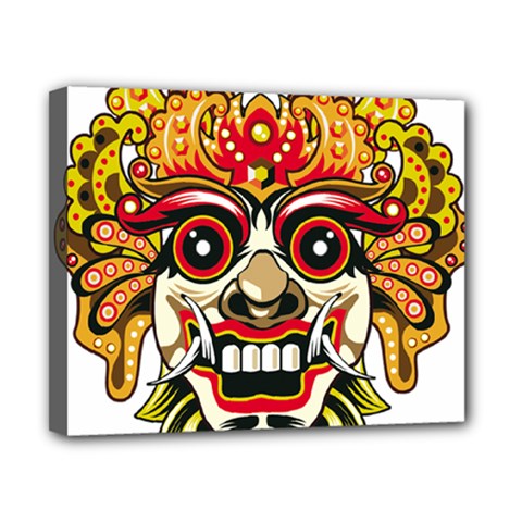 Bali Barong Mask Euclidean Vector Chiefs Face Canvas 10  X 8  (stretched) by Sudhe