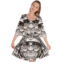 Drawing Samurai Tattoo Sketch Japanese Samurai Velour Kimono Dress by Sudhe