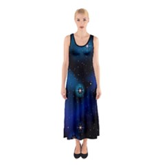 Serene Space Sleeveless Maxi Dress by JadehawksAnD