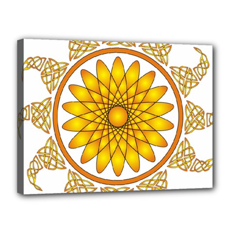 Rosette Model Ornament Braid Canvas 16  X 12  (stretched) by Pakrebo