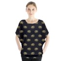 Dragon Head Motif Pattern Design Batwing Chiffon Blouse View1