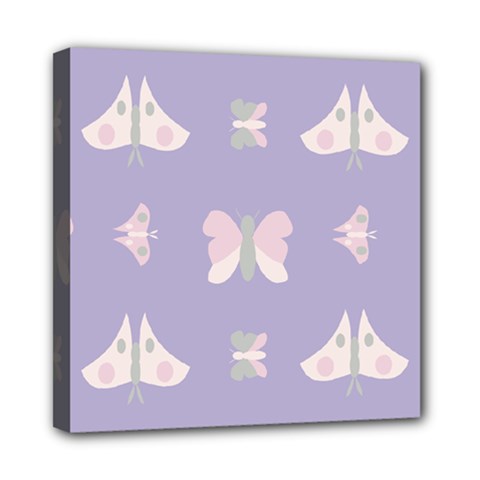 Butterfly Butterflies Merry Girls Mini Canvas 8  X 8  (stretched) by HermanTelo