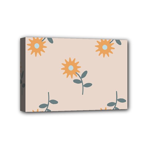 Flowers Continuous Pattern Nature Mini Canvas 6  X 4  (stretched) by HermanTelo