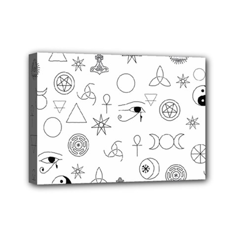 Witchcraft Symbols  Mini Canvas 7  X 5  (stretched) by Valentinaart