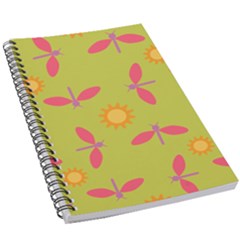 Dragonfly Sun Flower Seamlessly 5 5  X 8 5  Notebook by HermanTelo