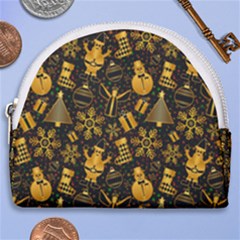Christmas Background Gold Horseshoe Style Canvas Pouch by HermanTelo