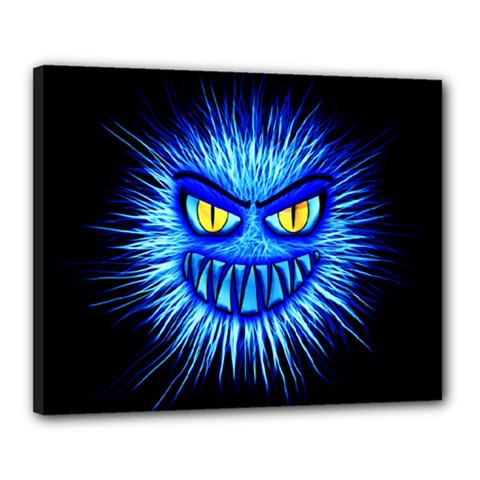 Monster Blue Attack Canvas 20  X 16  (stretched) by HermanTelo