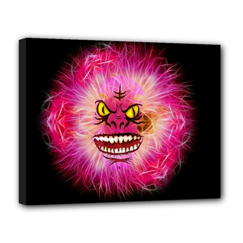 Monster Pink Eyes Aggressive Fangs Canvas 14  X 11  (stretched) by HermanTelo