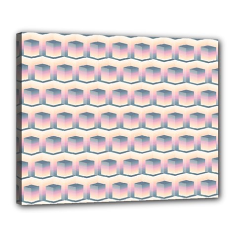 Seamless Pattern Background Cube Canvas 20  X 16  (stretched) by HermanTelo