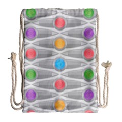 Seamless Pattern Background Abstract Circle Drawstring Bag (large) by HermanTelo