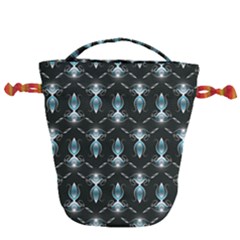 Seamless Pattern Background Black Drawstring Bucket Bag by HermanTelo