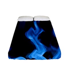 Smoke Flame Abstract Blue Fitted Sheet (full/ Double Size) by HermanTelo