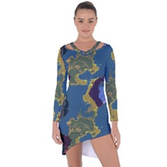 Map Geography World Asymmetric Cut-out Shift Dress by HermanTelo