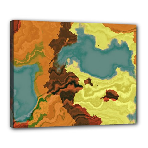Map Geography World Yellow Canvas 20  X 16  (stretched) by HermanTelo