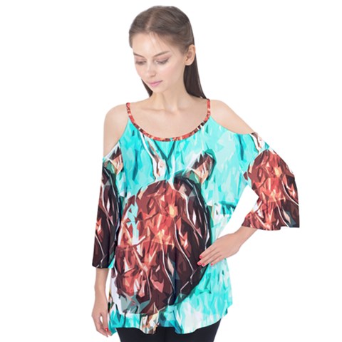 Tortoise Marine Animal Shell Sea Flutter Tees by HermanTelo