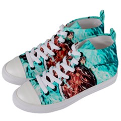 Tortoise Marine Animal Shell Sea Women s Mid-top Canvas Sneakers by HermanTelo