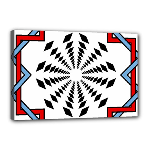 Star Illusion Mandala Canvas 18  X 12  (stretched) by HermanTelo