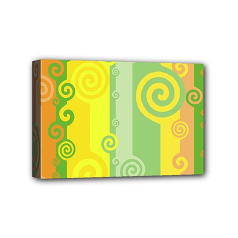 Ring Kringel Background Abstract Yellow Mini Canvas 6  X 4  (stretched) by HermanTelo