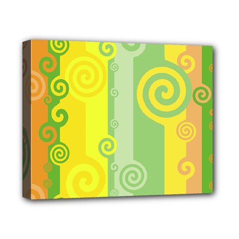 Ring Kringel Background Abstract Yellow Canvas 10  X 8  (stretched) by HermanTelo