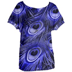 Peacock Feathers Color Plumage Women s Oversized Tee by Pakrebo