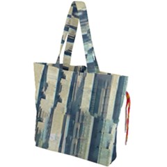Texture Abstract Buildings Drawstring Tote Bag by Pakrebo
