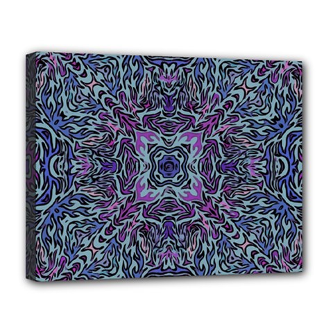 Pattern Fire Purple Repeating Canvas 14  X 11  (stretched) by Pakrebo