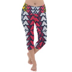 Background Colorful Geometric Unique Lightweight Velour Capri Yoga Leggings by HermanTelo