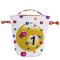 Billiard Ball Ball Game Drawstring Bucket Bag by HermanTelo