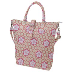 Floral Design Seamless Wallpaper Buckle Top Tote Bag by HermanTelo