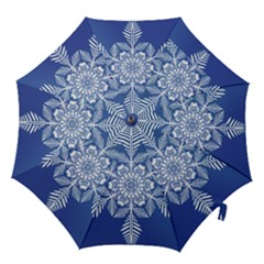 Flake Crystal Snow Winter Ice Hook Handle Umbrellas (large) by HermanTelo