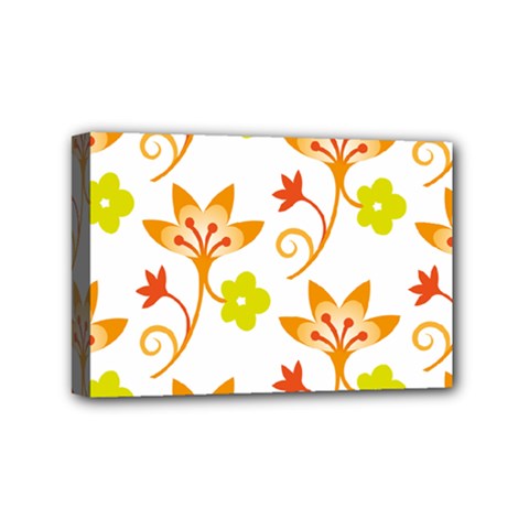 Pattern Floral Spring Map Gift Mini Canvas 6  X 4  (stretched) by HermanTelo