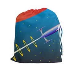 Rocket Spaceship Space Galaxy Drawstring Pouch (xxl) by HermanTelo