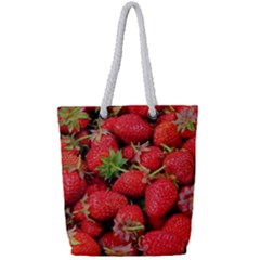 Strawberries Full Print Rope Handle Tote (small) by TheAmericanDream