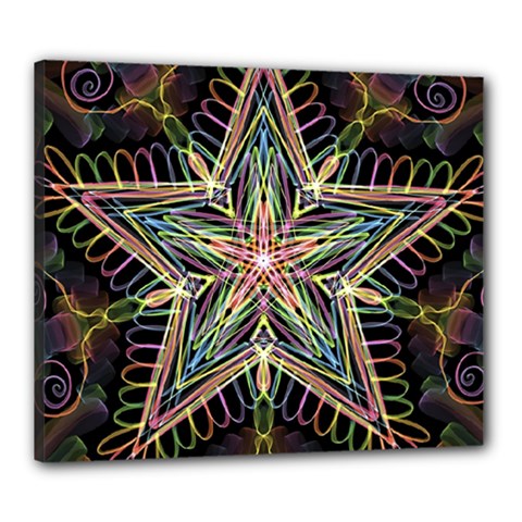 Star Mandala Pattern Design Doodle Canvas 24  X 20  (stretched) by Pakrebo