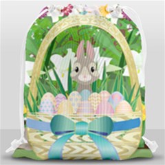 Graphic Easter Easter Basket Spring Drawstring Bag (large) by Pakrebo