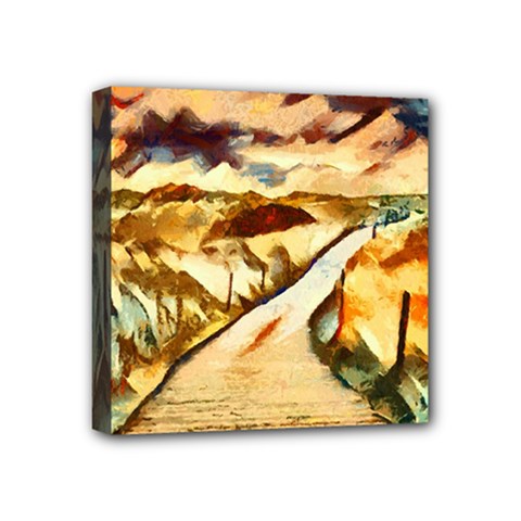 Painting Expressive Colors Texture Mini Canvas 4  X 4  (stretched) by Pakrebo