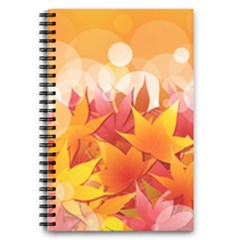 Autumn Background Maple Leaves Bokeh 5 5  X 8 5  Notebook by Nexatart