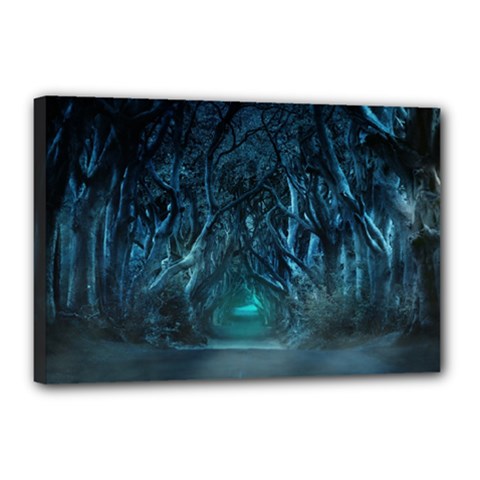 Trees Road Moonlight Avenue Canvas 18  X 12  (stretched) by Nexatart