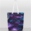 Background Space Planet Explosion Full Print Rope Handle Tote (Small) View2