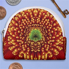 Flower Dahlia Red Petals Color Horseshoe Style Canvas Pouch by Nexatart