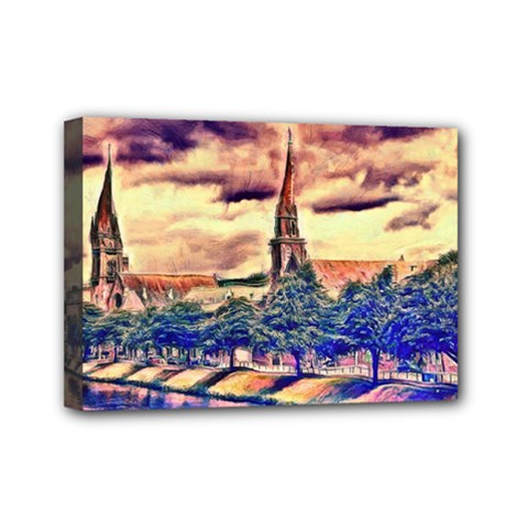 Castle Fortress Landmark Historical Mini Canvas 7  X 5  (stretched) by Nexatart