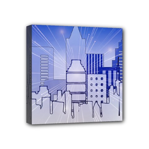 City Architecture Building Skyline Mini Canvas 4  X 4  (stretched) by Pakrebo