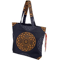 Background Design Pattern Tile Drawstring Tote Bag by Mariart