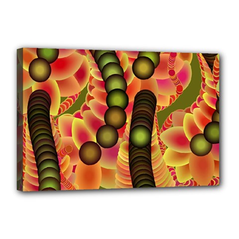 Abstract Background Digital Green Canvas 18  X 12  (stretched) by HermanTelo