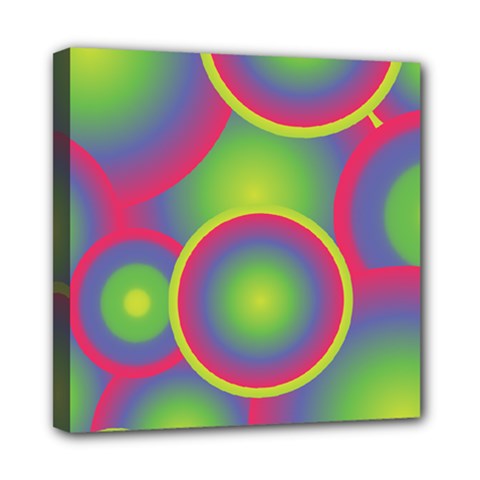 Background Colourful Circles Mini Canvas 8  X 8  (stretched) by HermanTelo