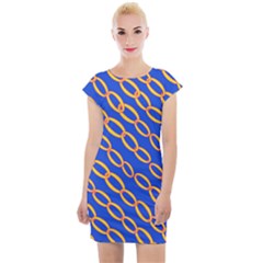Blue Abstract Links Background Cap Sleeve Bodycon Dress by HermanTelo