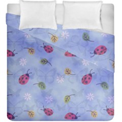 Ladybug Blue Nature Duvet Cover Double Side (king Size) by HermanTelo