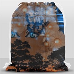Landscape Woman Magic Evening Drawstring Bag (large) by HermanTelo